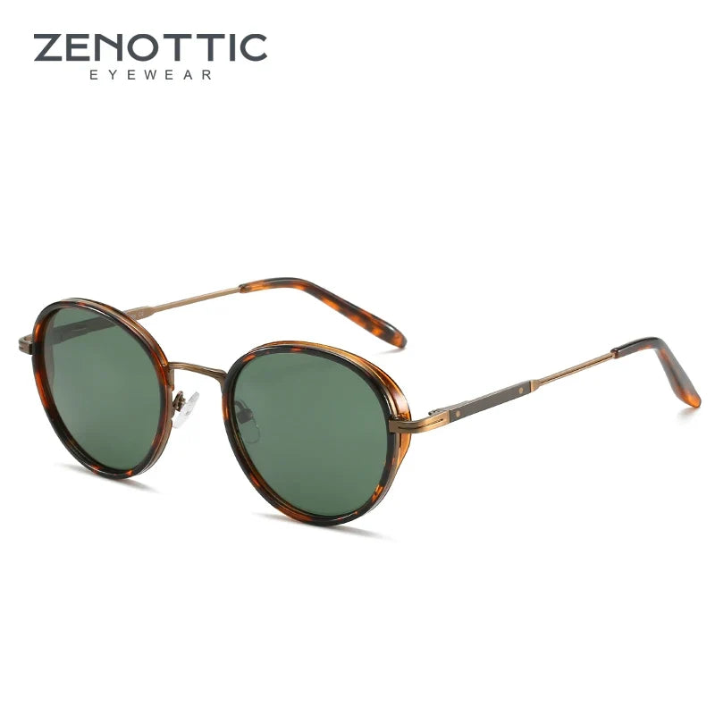 Steampunk Sunglasses For Men Vintage Round Polarized Mirror Sun Glasses For Women Shades UV400