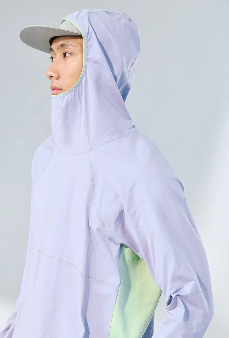 Unisex  Breathable T-Shirt, Moisture Wicking Quick-Dry Hooded, Outdoor Sports Tech Wear Hooded Long-sleeve Tracksuit