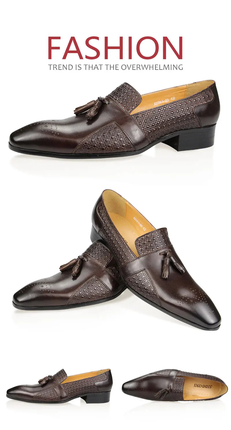 New Leather Casual Shoes Mens Summer One-Step Loafers Dress Wedding Leather Luxury Groom Wedding Men Italian Style Oxford Shoes