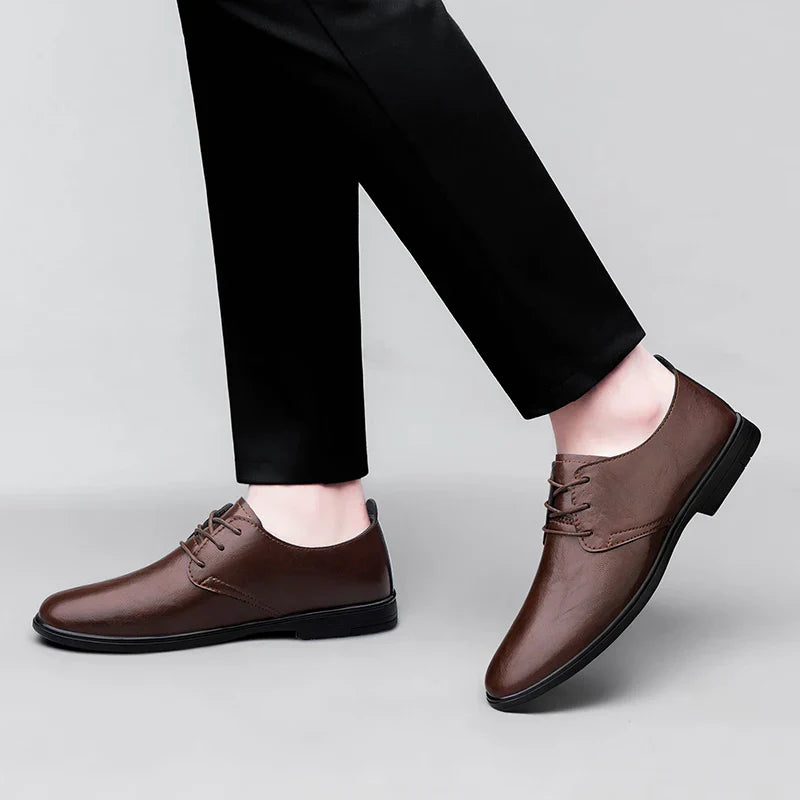 High Quality Handmade Casual Leather Business Shoes Mens Formal Oxford Office Shoes Fashion Lace-up Casual Flat Designer Shoes