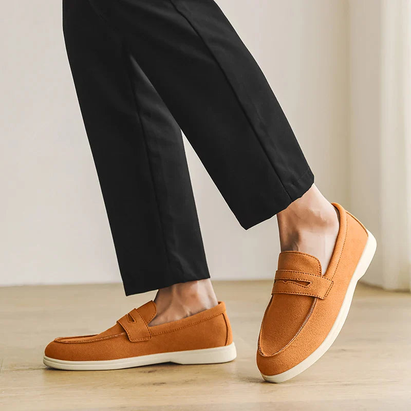 Men’s Suede Slip-On Loafers – Soft Comfortable Casual Shoes for Everyday Wear