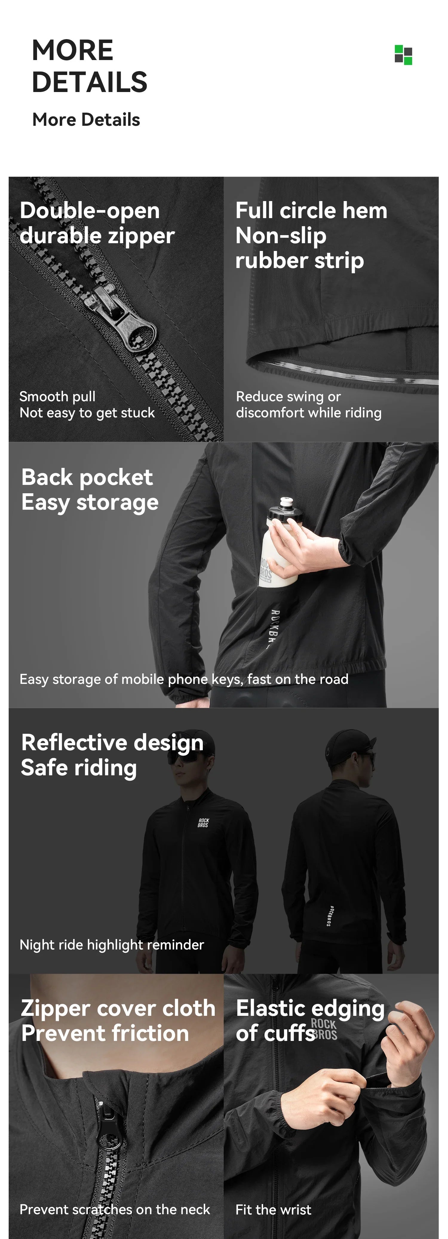 Cycling Jacket Lightweight Windproof Clothing Long-sleeved Bike Windbreaker Reflective Breathable Jacket EUR Size