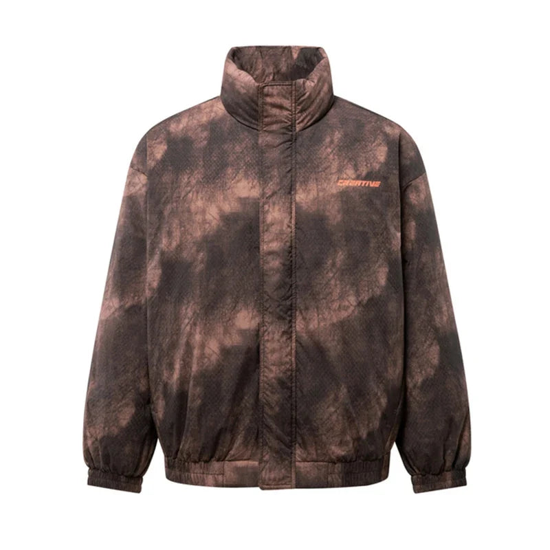 Down Jacket Men 2026 Winter New Fashionable Gradient Printing Thick Outerwear Trendy Individual Oversize Down Jacket
