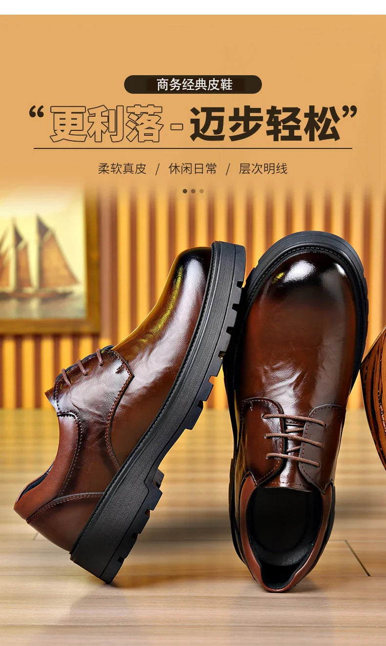 Men Comfortable Leather Work Shoes for Long Standing
