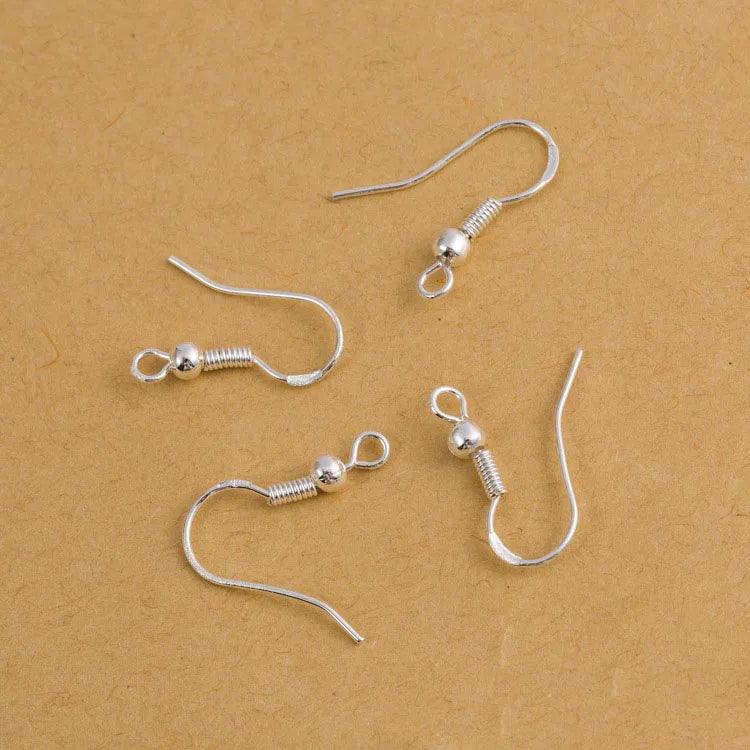 Wholesale 400PCS Lot 18mm 925 Sterling Silver Earring Hooks Ball Jewelry Accessory Findings Ear Wire