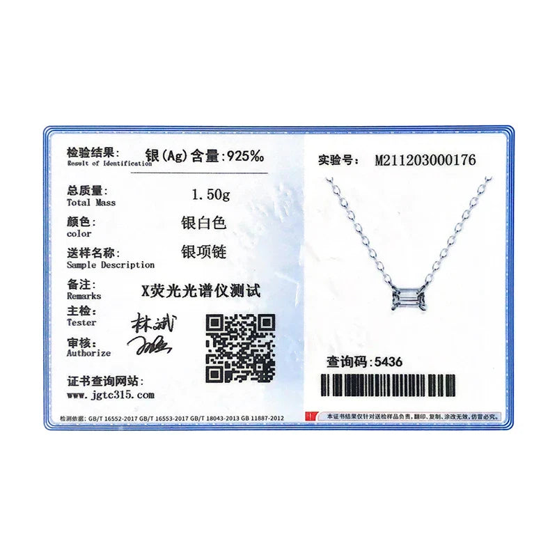 Genuine 925 Sterling Silver Fashion Charm AAA Zirconia Pendant Necklace For Women Silver Female Necklaces Fine Jewelry