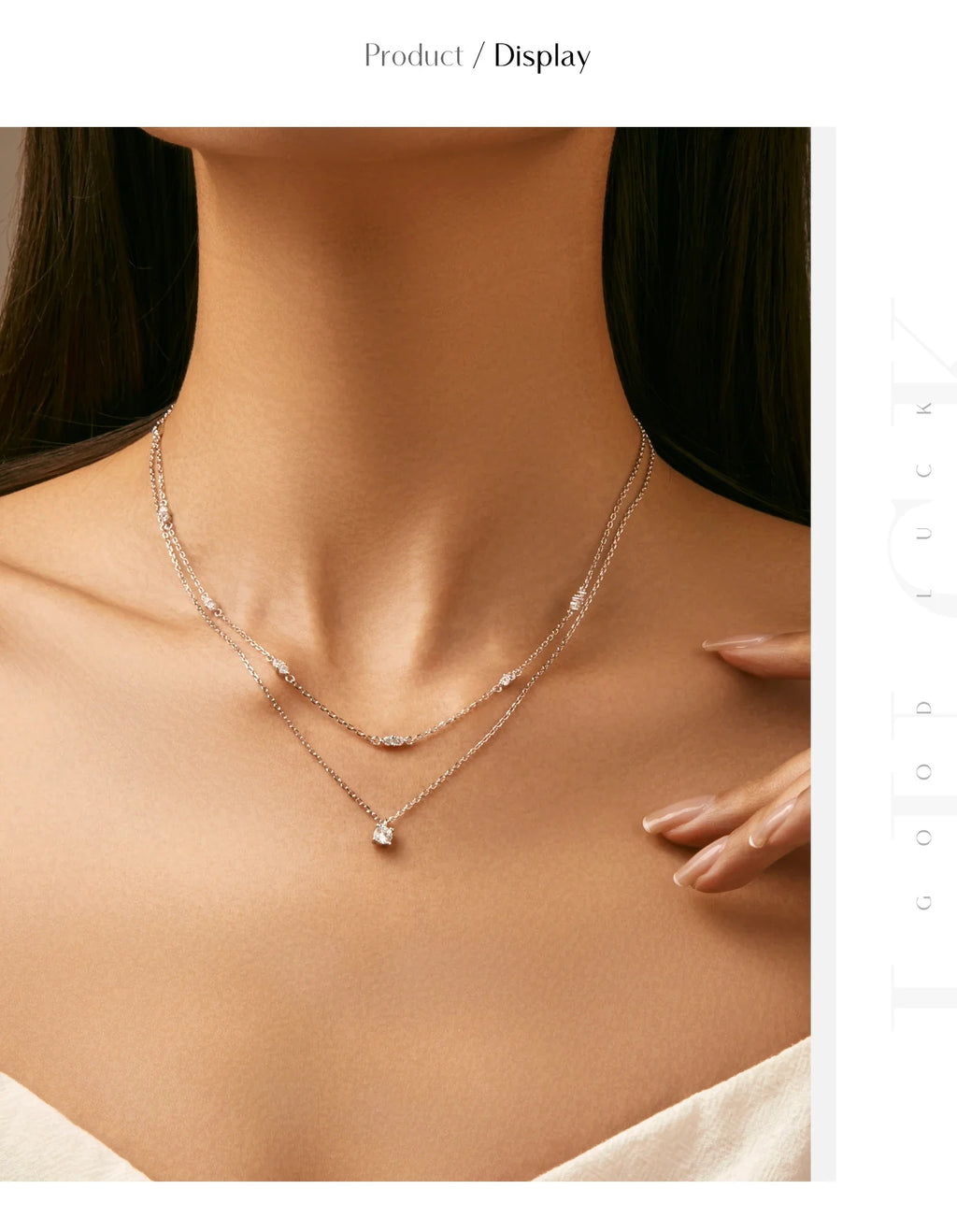 Moissanite D Color Double Layer Pendant Necklace 925 Sterling Silver Round Stylish Choker Necklace For Women Jewelry