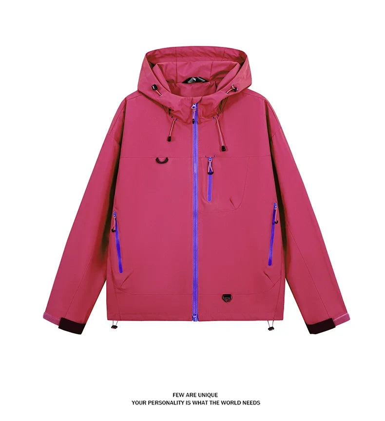 Men's Women's Waterproof Hiking Jacket Trekking Camping Mountaineering Windbreaker Unisex Outdoor Sport Windproof Rain Coat