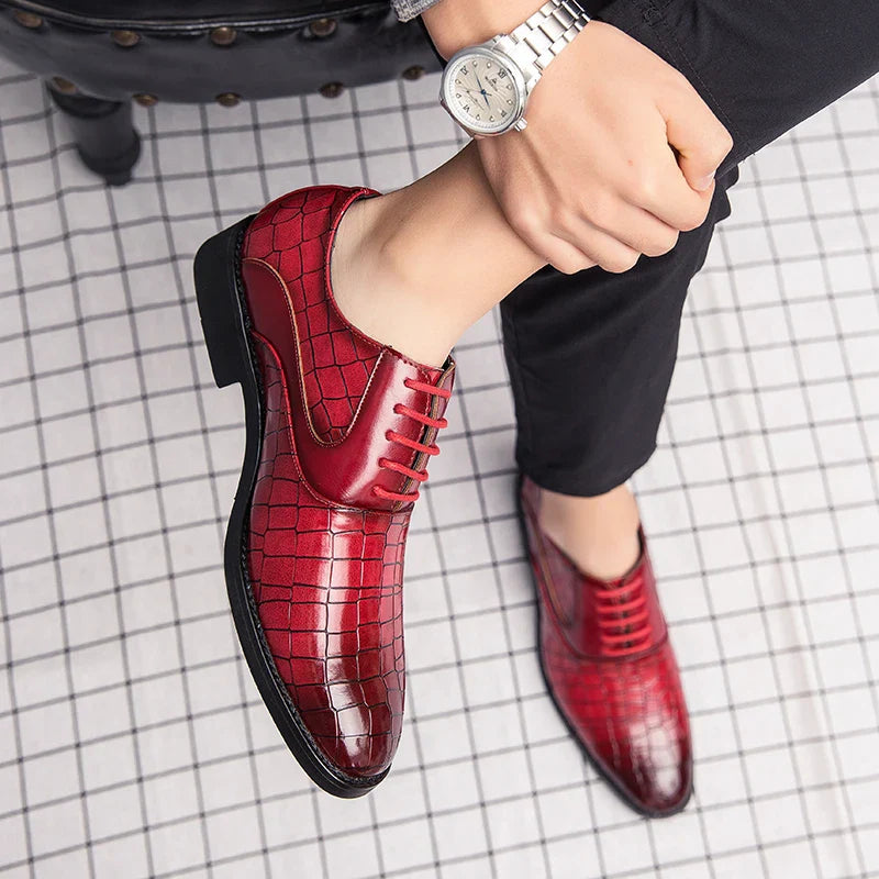 Spring Italian high-quality Blue Leather Shoes for Men men leather shoes Wedding Dress Shoes Patent mens loafers Big size:38-48