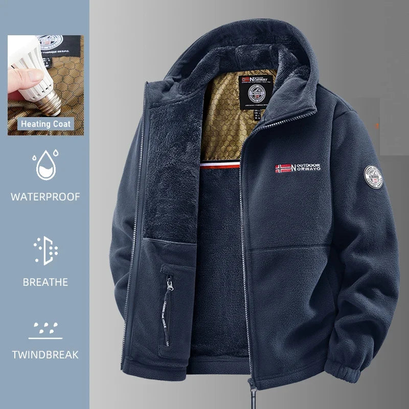 Men Heated Jacket Winter Polar Fleece Jacket Men Thermal Fleece Tactical Sports Coat Militar Softshell Hiking Outdoor Army Jacke