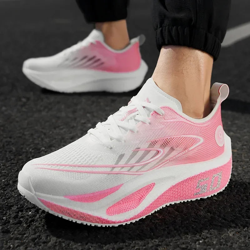 Carbon Plate Running Shoes Professional Marathon Racing Lightweight Bounce Cushion Breathable Sports Sneakers