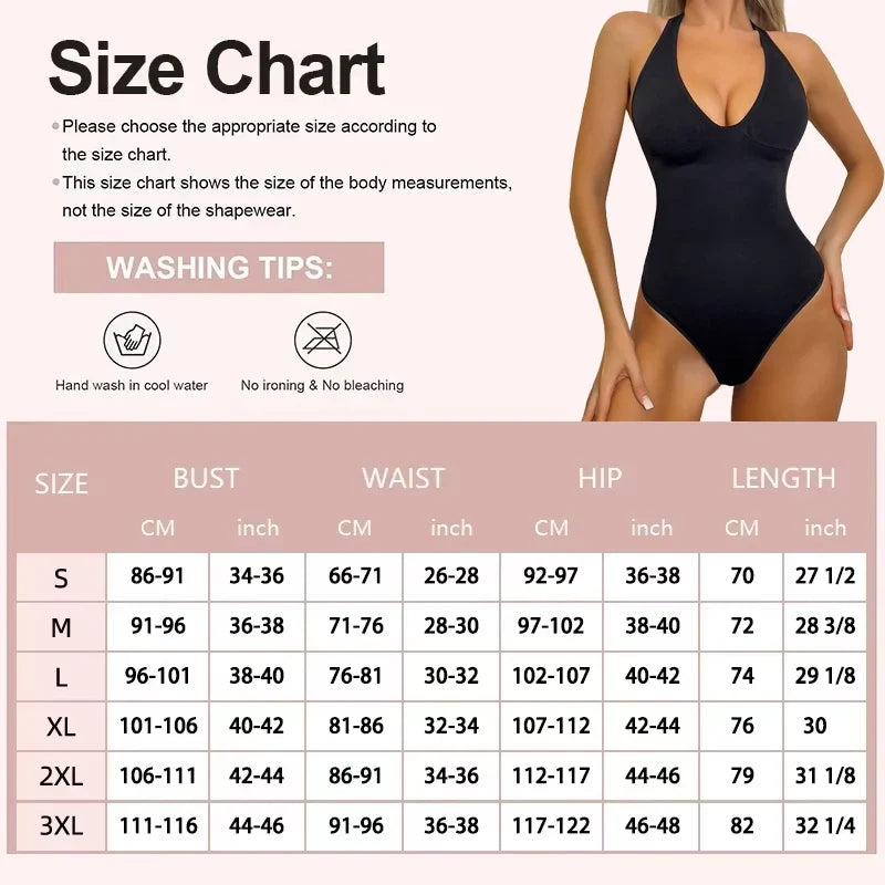 Wechery Slimming Underwear Bodysuits Tummy Reducing  Waist Trainer Shapewear Sexy Deep V Halter Top Two Ways To Wear