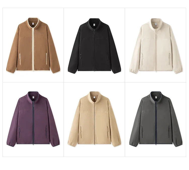 Jacket Men Anti-Static Fur Coat New Autumn 2024 Warm Fleece Couple Style Collar Top