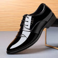 Men's Spring Casual Leather Shoes Business Formal Footwear Fashion Versatile Lace-up Dress Shoes for Youth