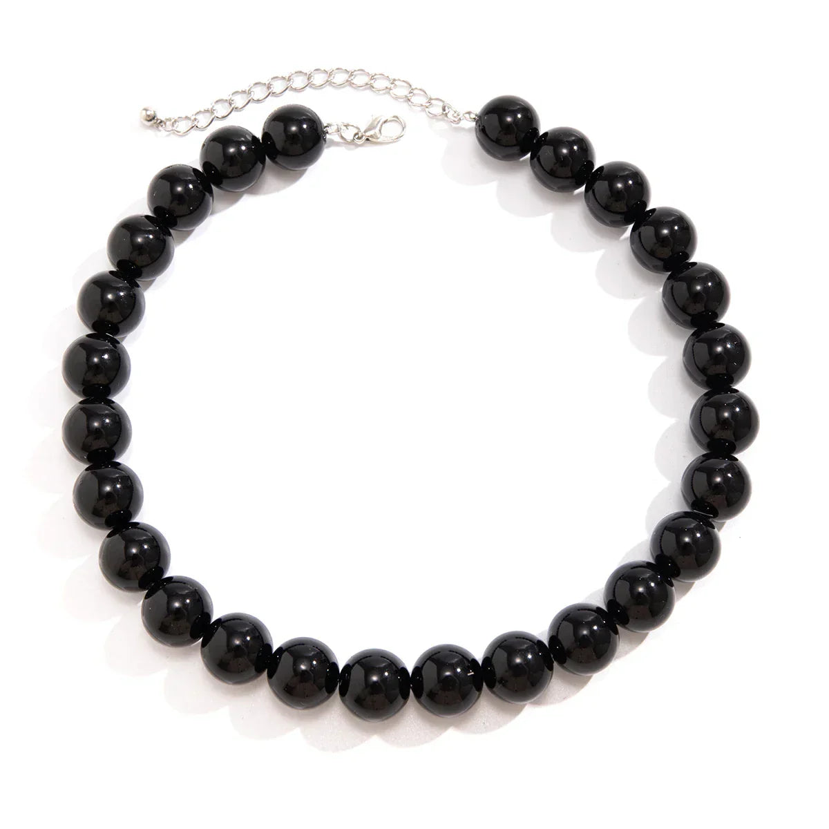 Salircon Gothic Simple Acrylic Red\Black Big Ball Bead Chain Necklace Women's Y2K Korean Clavicle Necklace Trendy Party Jewelry