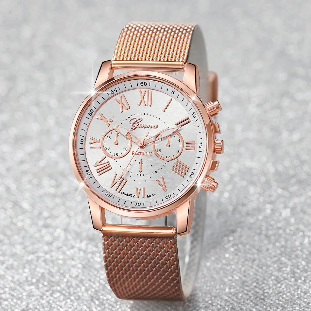 2PCS/Set Women's Watch Fashion Plastic Band Analog Quartz Watch Pearls Butterfly Bracelet Set