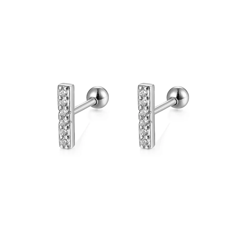 925 Sterling Silver Fashion Love Butterfly Romantic Star Crown Screw Stud Earrings for Women Ear Bone Piercing Jewelry