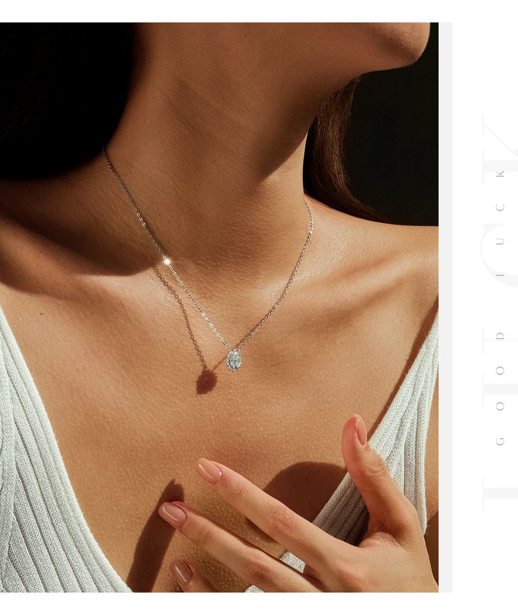 6 Styles D Color Geometric Moissanite Necklaces 925 Sterling Silver Dazzling Pendant Necklace For Women Fine Jewelry