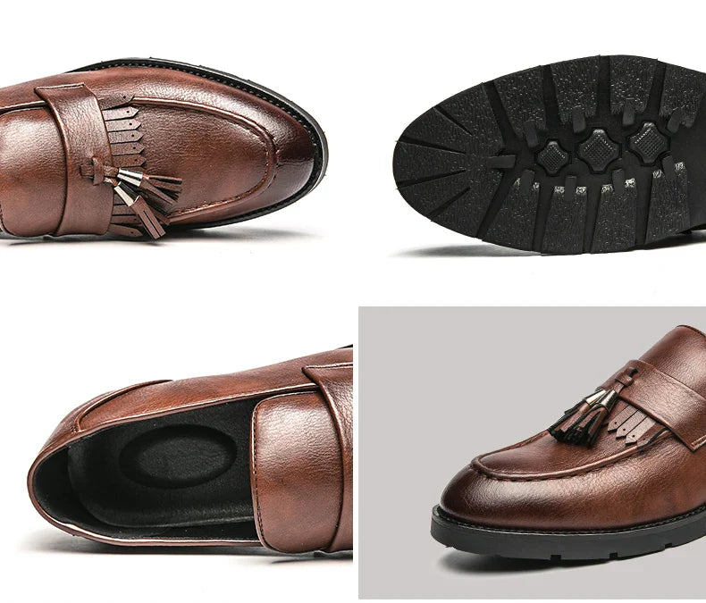Tassel vamp loafers all match youth suit beamers men Korean version of British men's shoes best man shoes fashion