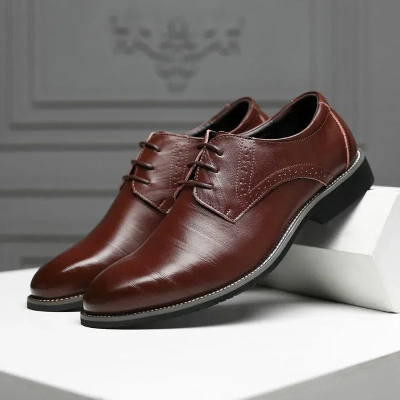 Men's Classic Leather Dress Shoes – Fashionable Formal Footwear for Office & Events