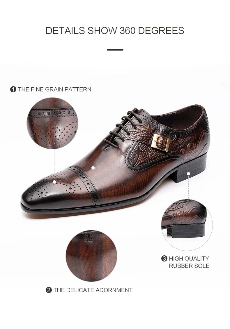 Luxury Business High-end Leather Shoes Men Oxford Shoes Elegant Formal Genuine Leather Dress Shoes European Style Men Shoes
