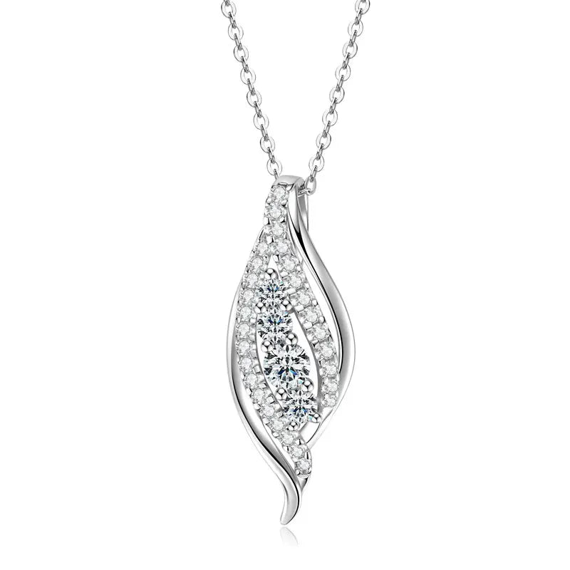 Multi-size Moissanite Pendant Necklace Chains for Women 925 Sterling Silver Wedding Fine Jewelry Gifts with Certificate