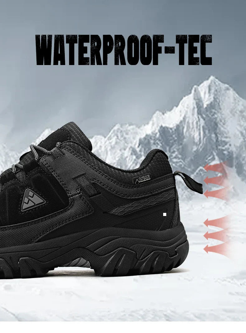 High Quality Men Hiking Shoes Durable Leather Climbing Shoes Outdoor Walking Sneakers Rubber Sole Factory Outlet