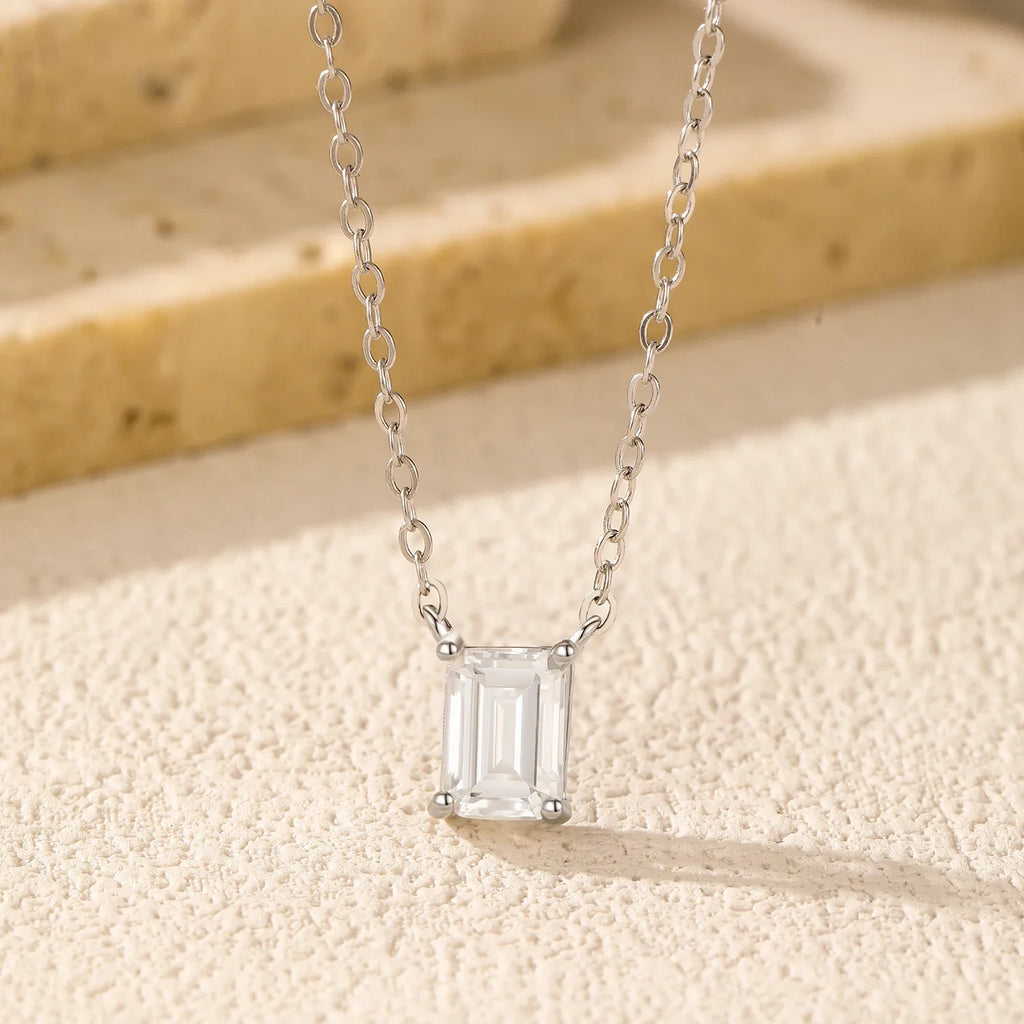 6 Styles D Color Geometric Moissanite Necklaces 925 Sterling Silver Dazzling Pendant Necklace For Women Fine Jewelry
