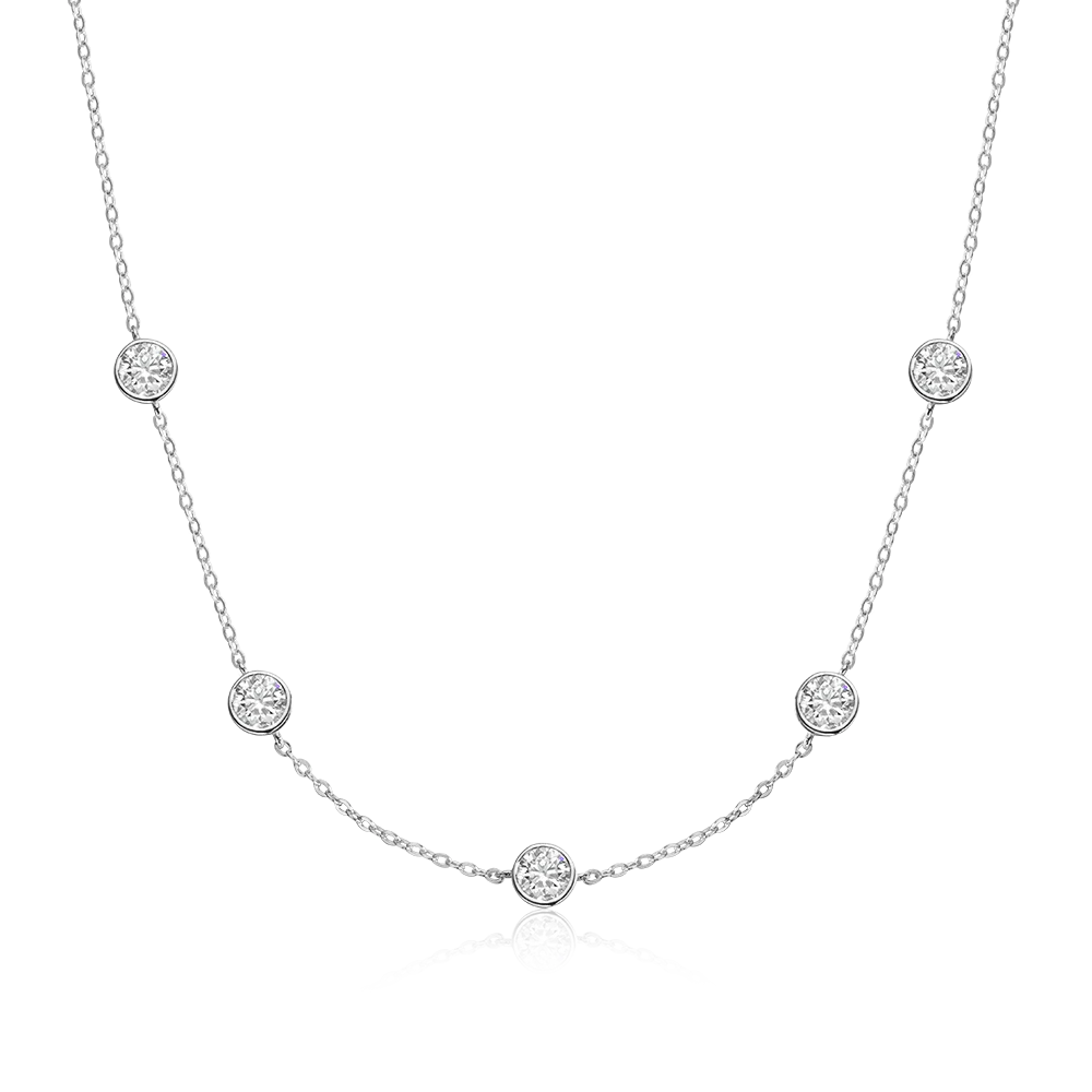 2.5ct Moissanite Necklaces for Women Wedding Jewelry s925 Sterling Silver plated 18k GRA Authentic Moissanite Necklace