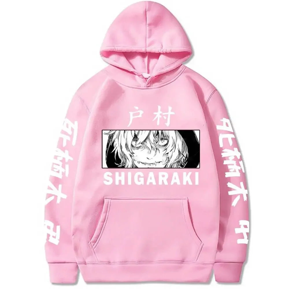 سترة رجالية بقلنسوة بتصميم أنمي ياباني My Hero Academia SHIGARAKI، كنزة بغطاء للرأس للرجال بأكمام طويلة بطراز الهيب هوب هاراجوكو شيغاراكي تومورا للجنسين بمقاس كبير