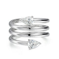 4*6mm 2 Gems Pear Cut Moissanite Rings for Women Certified Jewelry Luxury Wedding Band 925 Sterling Silver Plated 18K