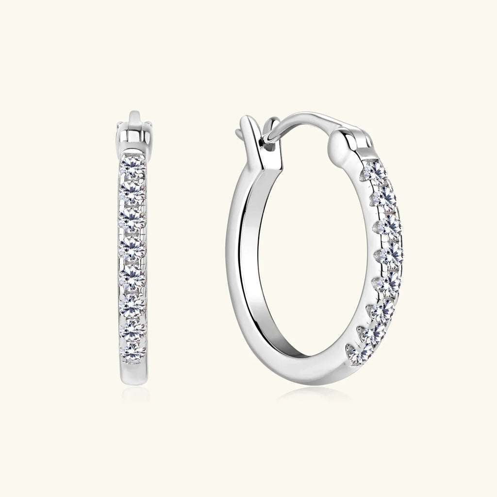 Hoops 1.8mm Moissanite Earrings For Women Real 925 Sterling Sliver Plated Yellow Gold Hoop Earring Fine Jewelry Christmas Gifts