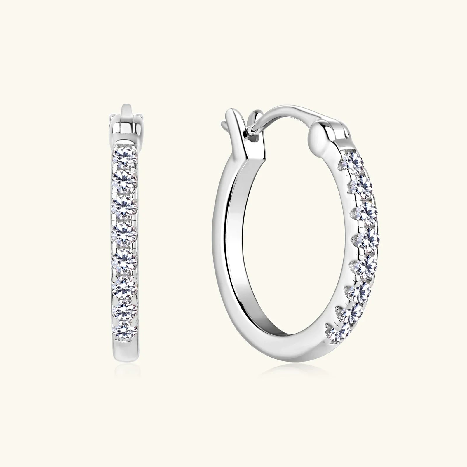 Hoops 1.8mm Moissanite Earrings For Women Real 925 Sterling Sliver Plated Yellow Gold Hoop Earring Fine Jewelry Christmas Gifts