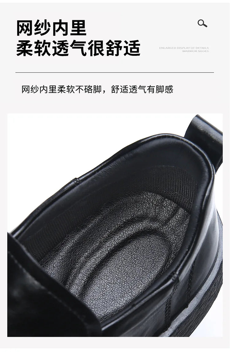 Height-increasing Business Casual Loafers for Men 2026 Spring New Black Designer Shoes Male Fashion Genuine Leather Shoe Man