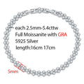 2.5mm 5.4cttw Full Moissanite Bracelet for Women S925 Sterling Silver luxury Full Diamond sparkling Wedding Jewelry