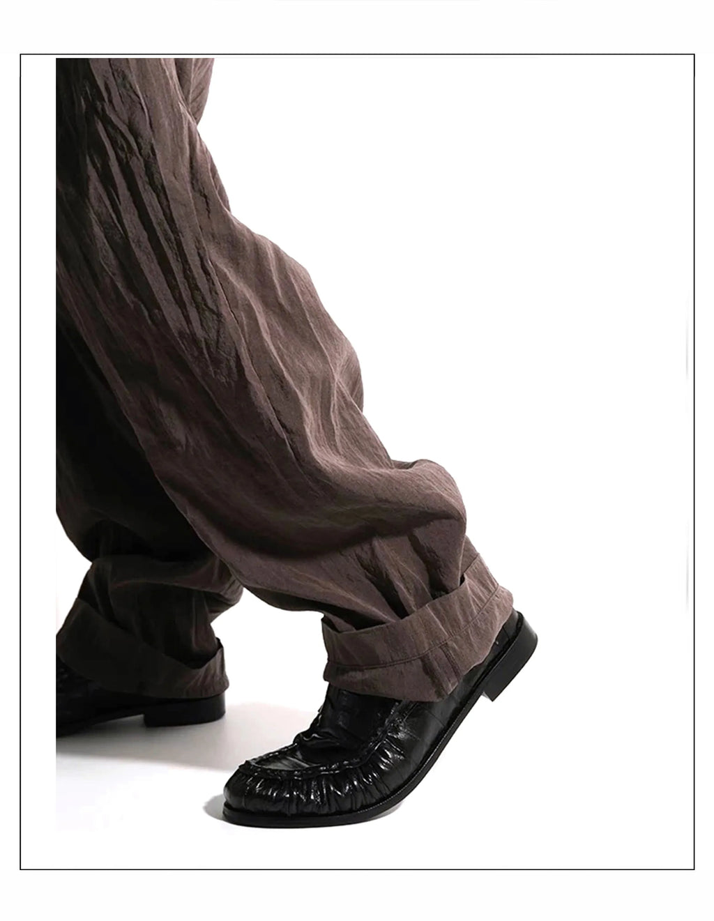 Loafers for men's eel skin pleated design a top layer cowhide slip in formal dress shoe suitable for casual work and commuting