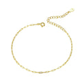 Real 925 Sterling Silver Simple Bracelet Gold Basic Cable Chain Hollow Link for Women Fashion Jewelry Two Colors SCB221