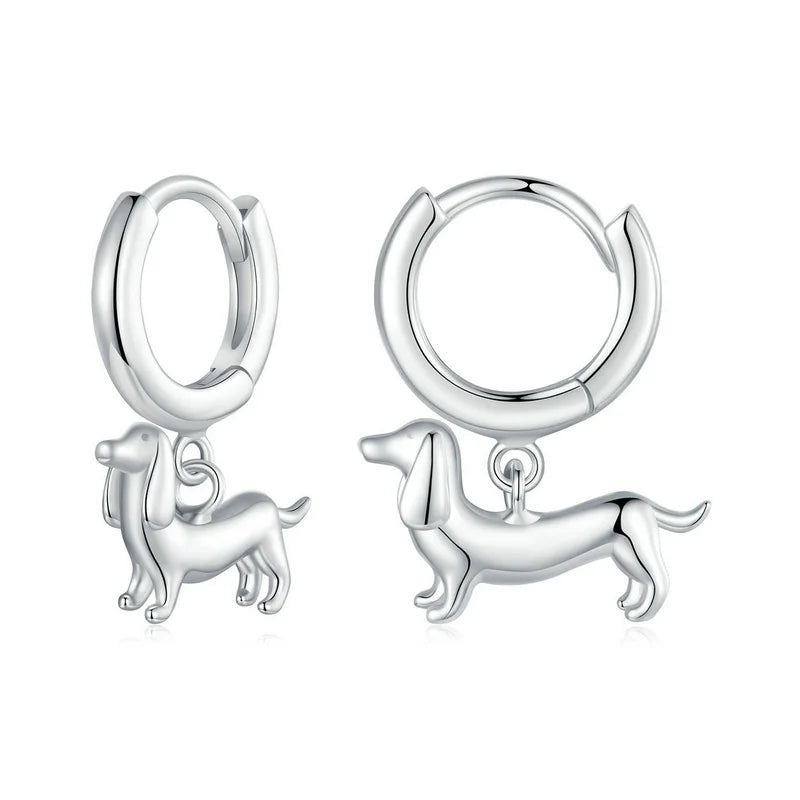 Snake Dog Cat Ear Buckles Women 925 Sterling Silver Dachshund Hoop Earrings Girl Party Birthday Gift Minimalism Jewelry