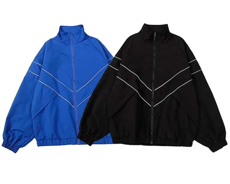 Hip Hop Men's Varsity Jacket High Street Patchwork Color Block Windbreaker Coats Spring Autumn New Thin Fashion College Jackets