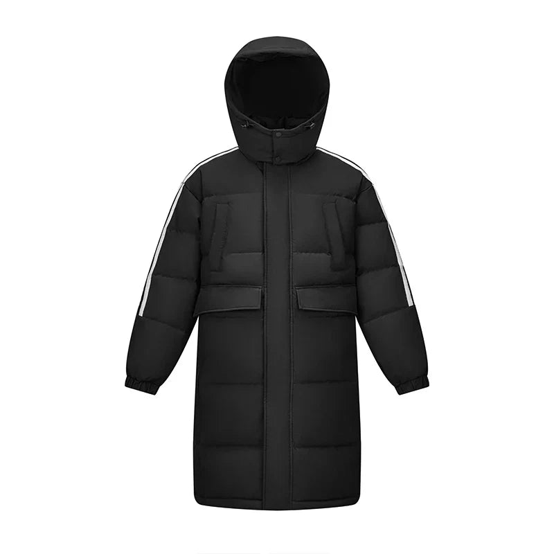 Down Jacket Men Three-Resistant Mid-Length Outerwear 2026 New Contrasting Colors Sports Style Winter Outfit Thick Couple