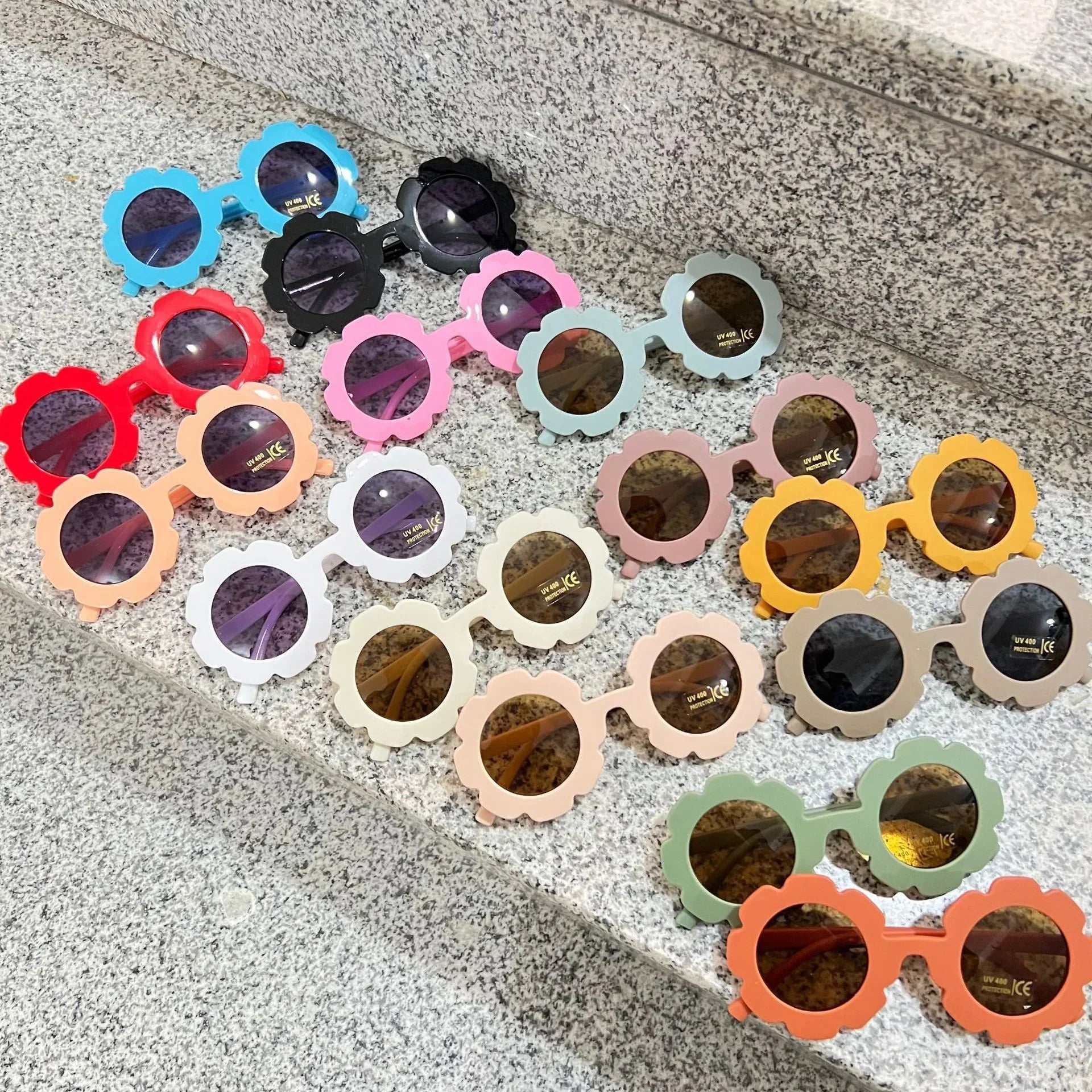 2023 new cute children's frosted glasses  color series baby sunglasses
