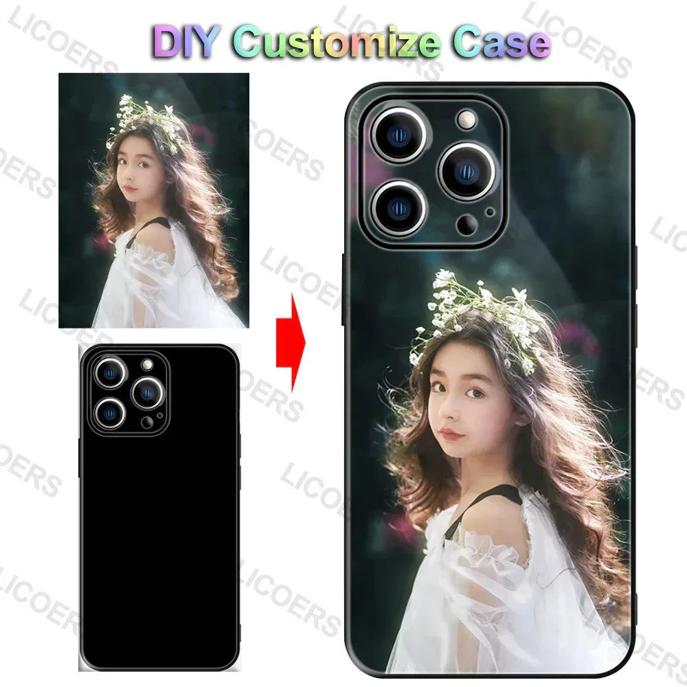 جراب مخصص لهاتف آيفون 17 اير 16 16e 15 14 13 12 11 برو ماكس ميني SE XR بلس غطاء صور DIY سيليكون ناعم غير لامع مقاوم للصدمات فوندا