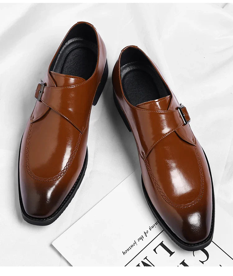Men's Leather Shoes British Style Business Formal Derby Comfortable Fashionable Casual Footwear-SJ1112