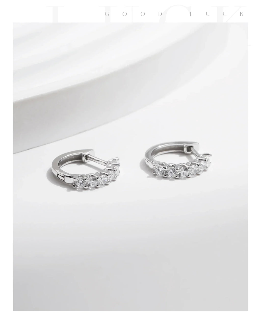 D Color Moissanite Small Hoop Earrings 925 Sterling Silver Hollow Sparkling Ear Buckles For Women Wedding Fine Jewelry