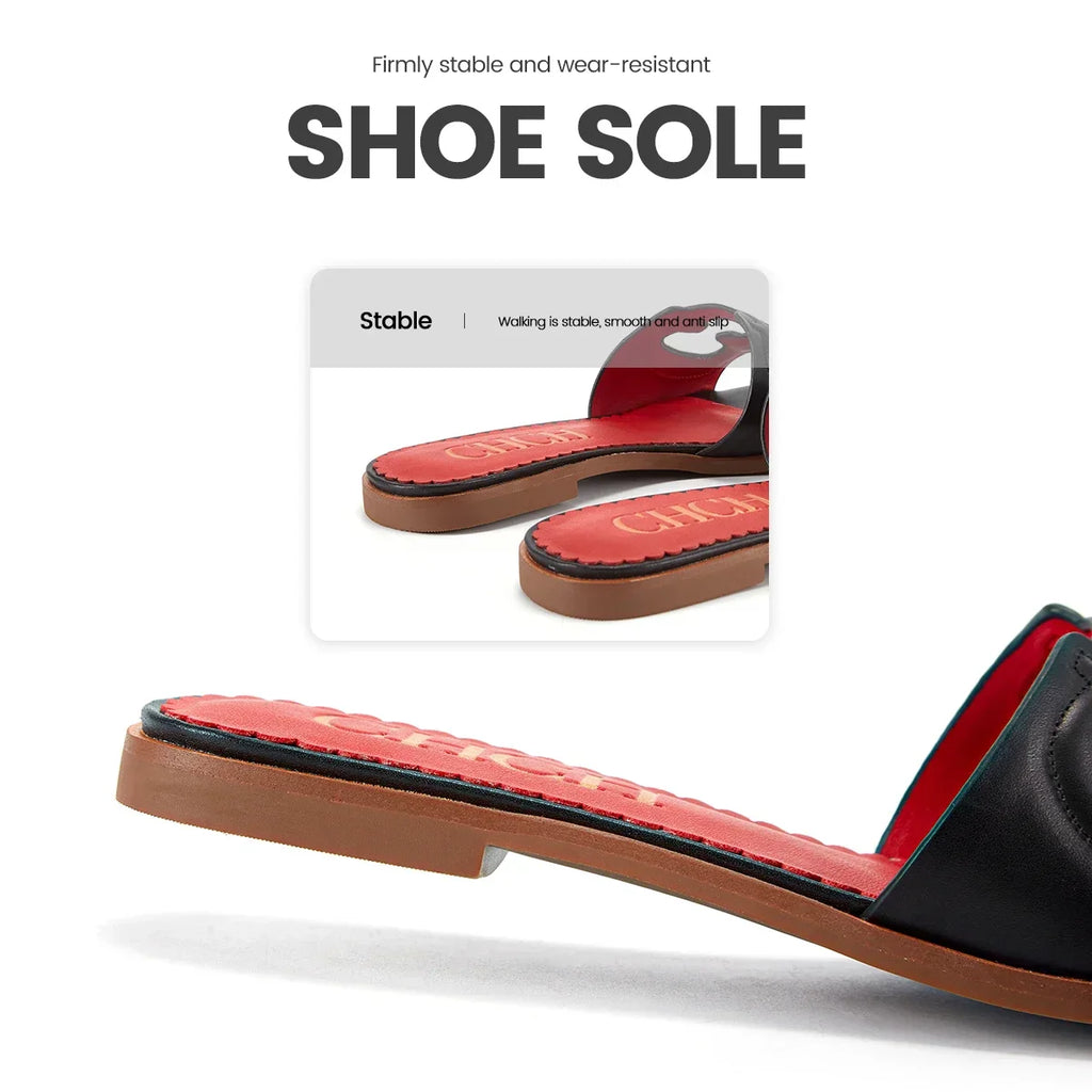 Woman Slippers 2025 Simple Black Flat Flat Women's Shoes Home Indoor Slippers