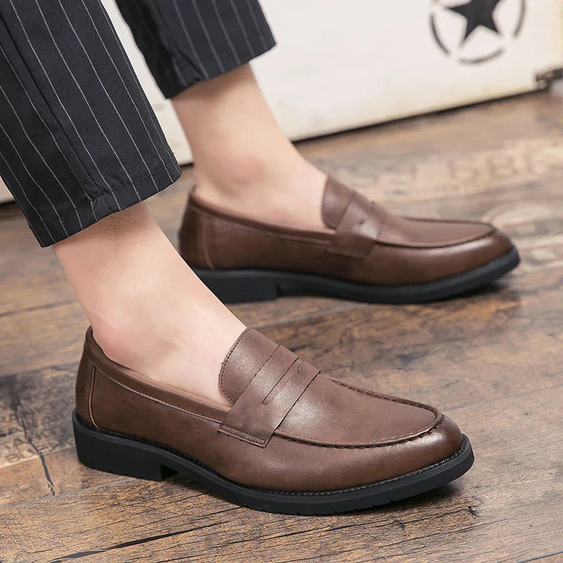 Men's Dress Shoes Formal Office Leather Brogues Shoes Male High Quality Casual Business Shoes Men Social Leather Loafers For Man