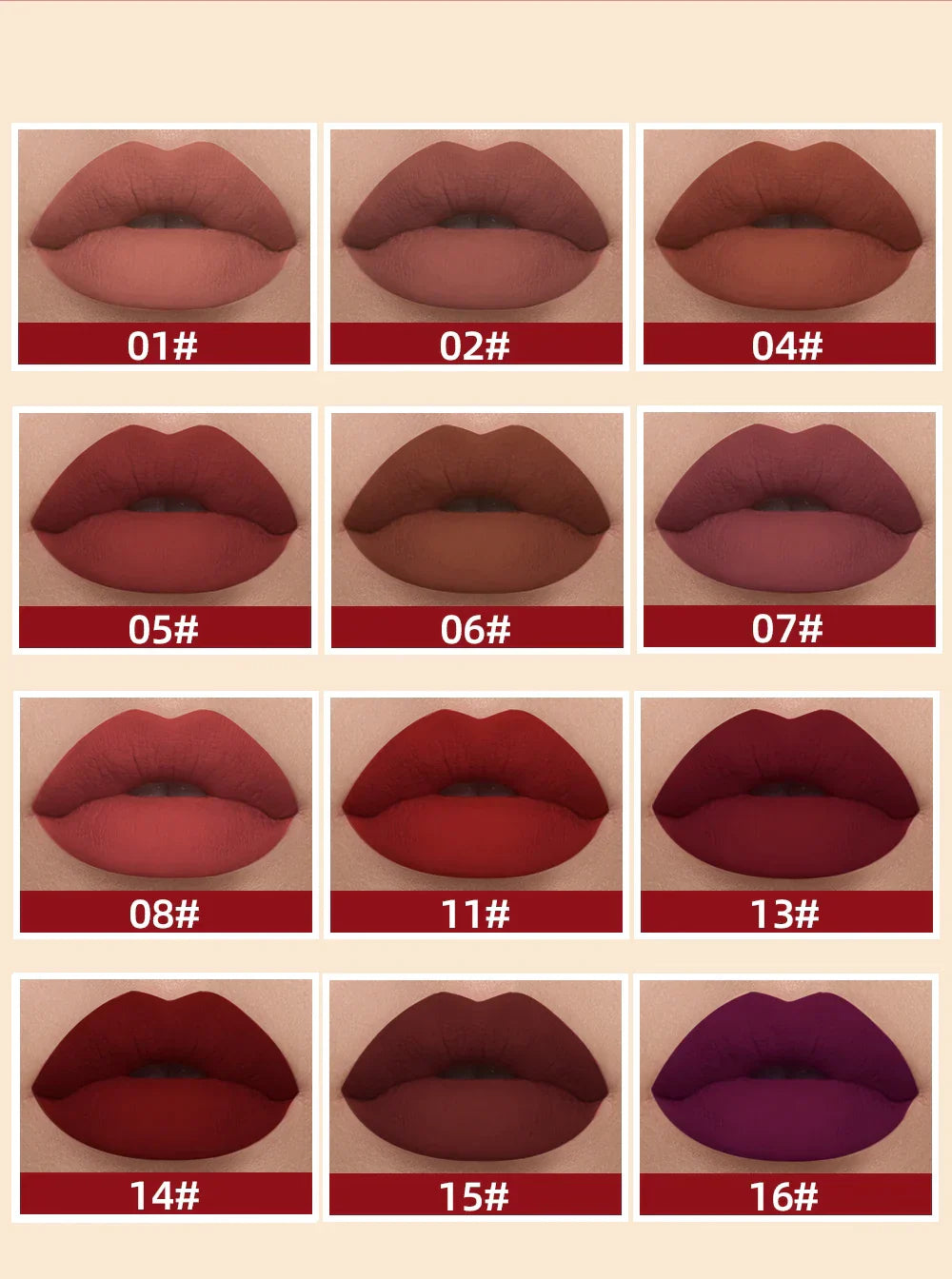 12 Colors Matte Liquid Lipstick Sets Lip Gloss Waterproof Long Lasting Sexy Red White Black Nude Lipgloss Makeup Sets