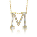 Fashion Solid 925 Sterling Silver Moissanite Initial 26 Letter Charms Pendant For Women Necklace Jewelry Accessories With Chains