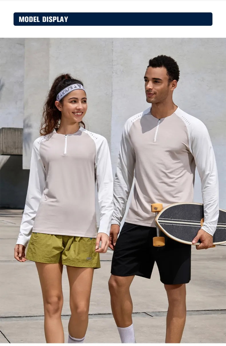 Outdoor Sports Stand-up Collar Long-sleeved Quick-drying Clothes Autumn Half-zipper Top Cycling Running Yoga Gym Fitness T-shirt