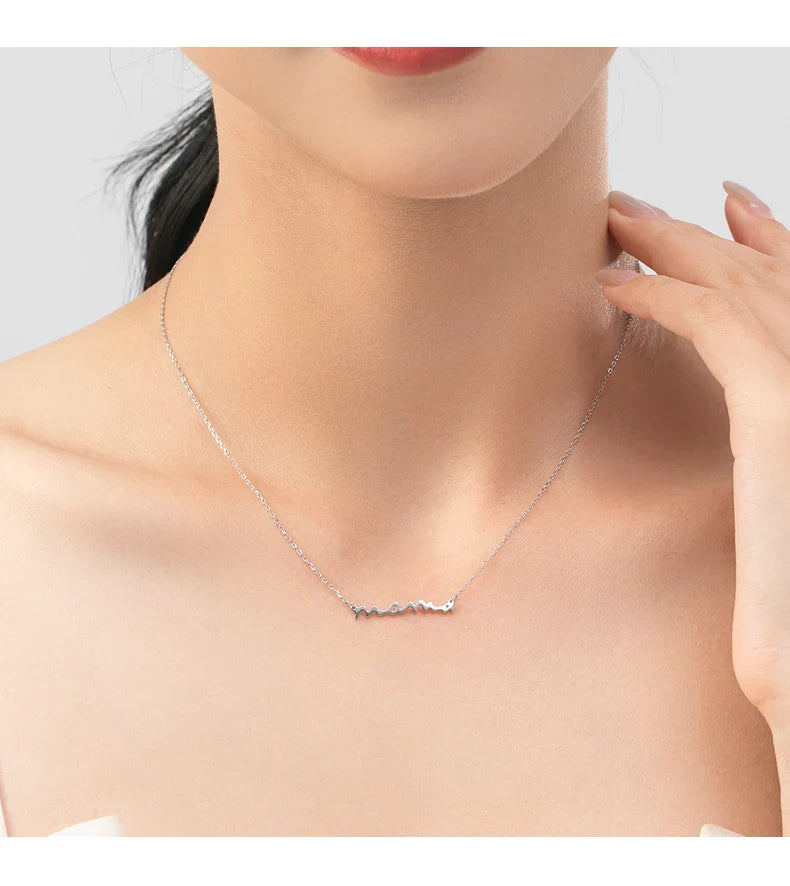 Classic Design 925 Sterling Silver Letter Mama Pendant Necklace For Women Mom Mama Mother's Day birthday Christmas Gift